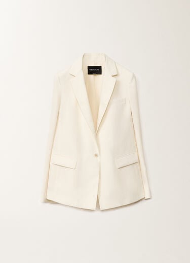 Fabiana Filippi Veste en tissu natté de laine et lin, vanille BLANC GCD265F315D8220000
