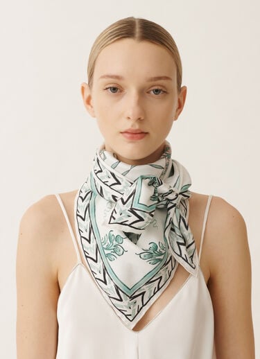 Fabiana Filippi Fular de sarga de seda con estampado picta, verde agua VERDE SAD275A015L4050000