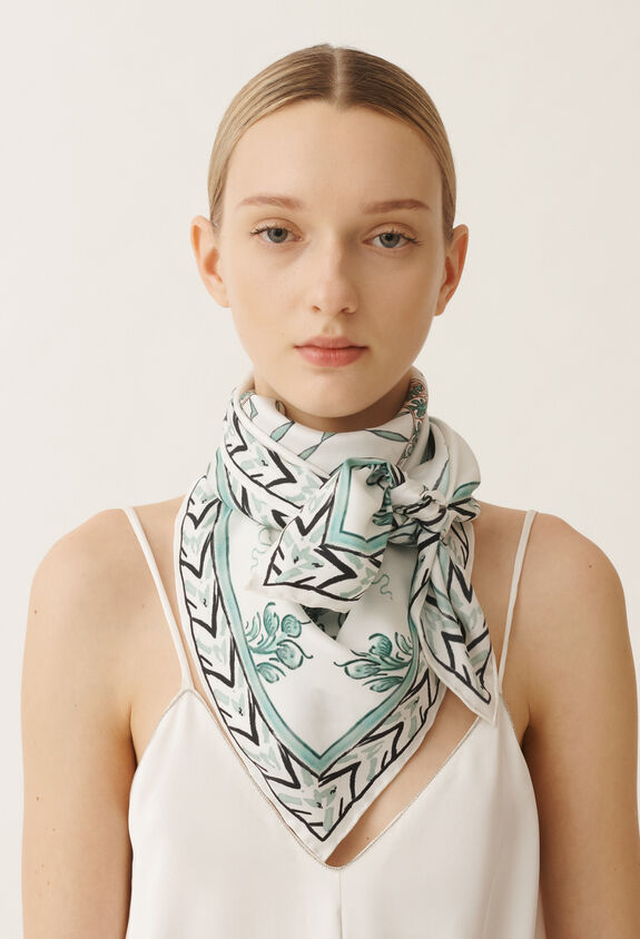 Fabiana Filippi Tuch aus Seiden-Twill mit Print Picta, wassergrün GRÜN SAD275A015L4050000