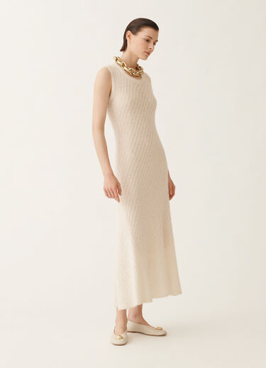 Fabiana Filippi Abito in lana e seta con paillettes, bianco BIANCO ABD215F153D2960000