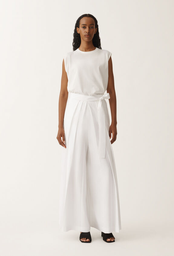 Fabiana Filippi Heavy poplin trousers, optical white WHITE PAD265F381D6140000