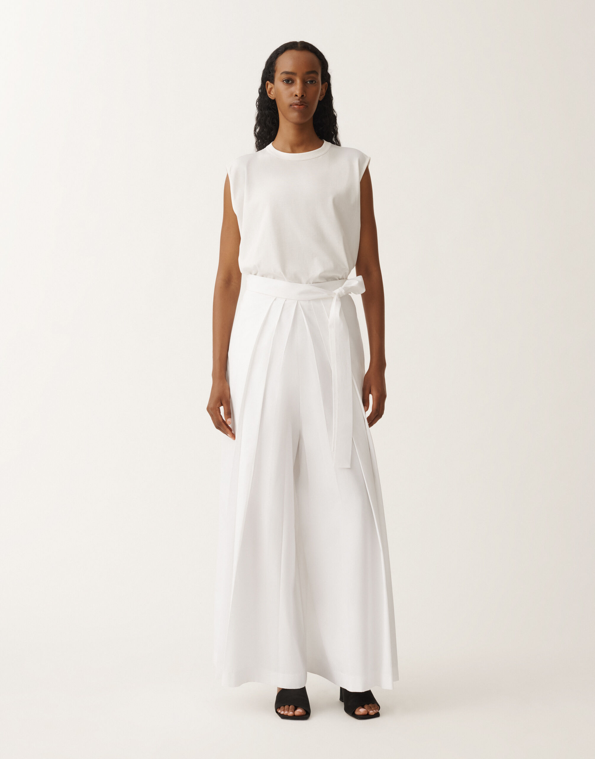 Fabiana Filippi Heavy poplin trousers, optical white WHITE PAD265F381D6140000