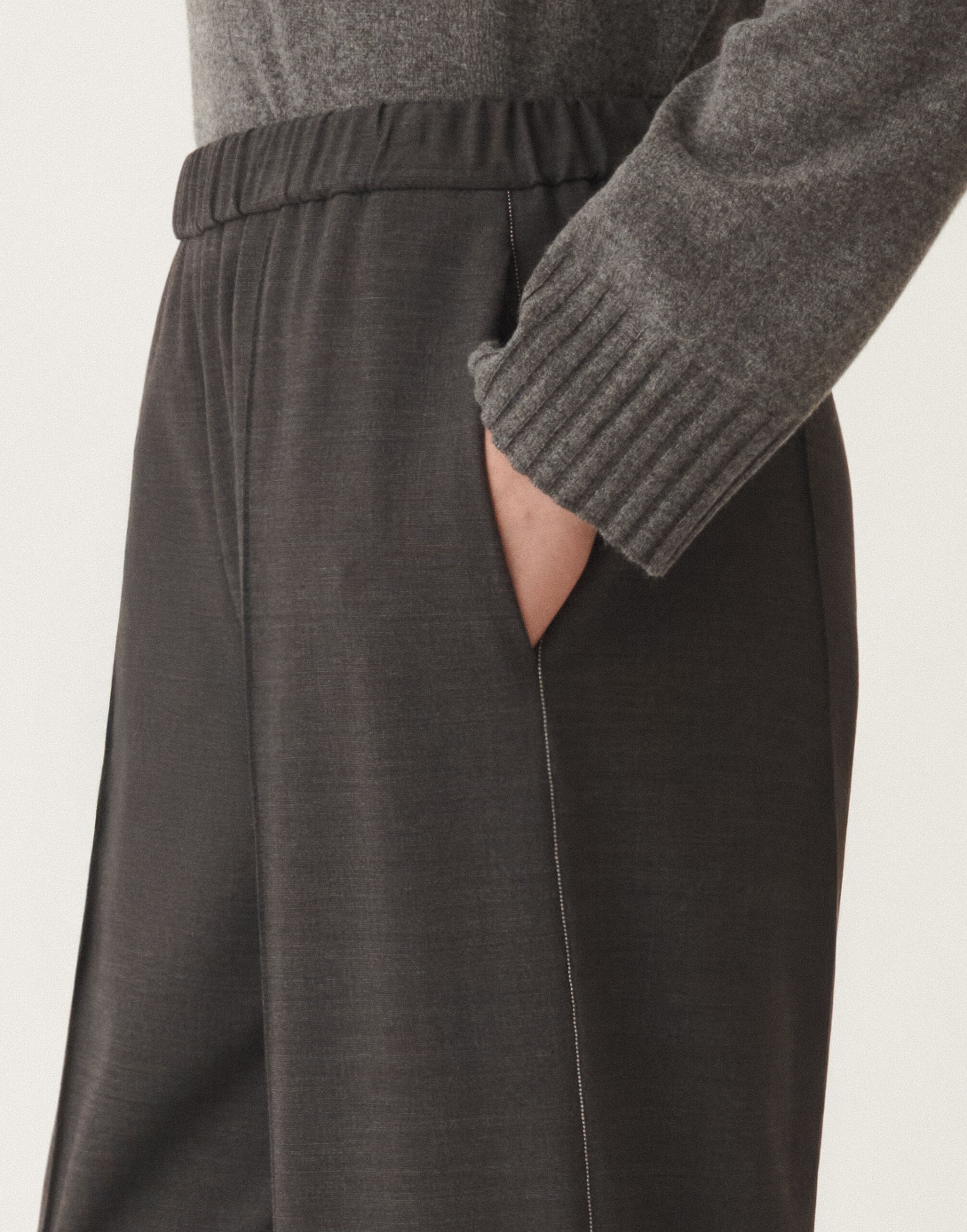 レディースGubbio cool wool trousers, slate パンツ | Fabiana