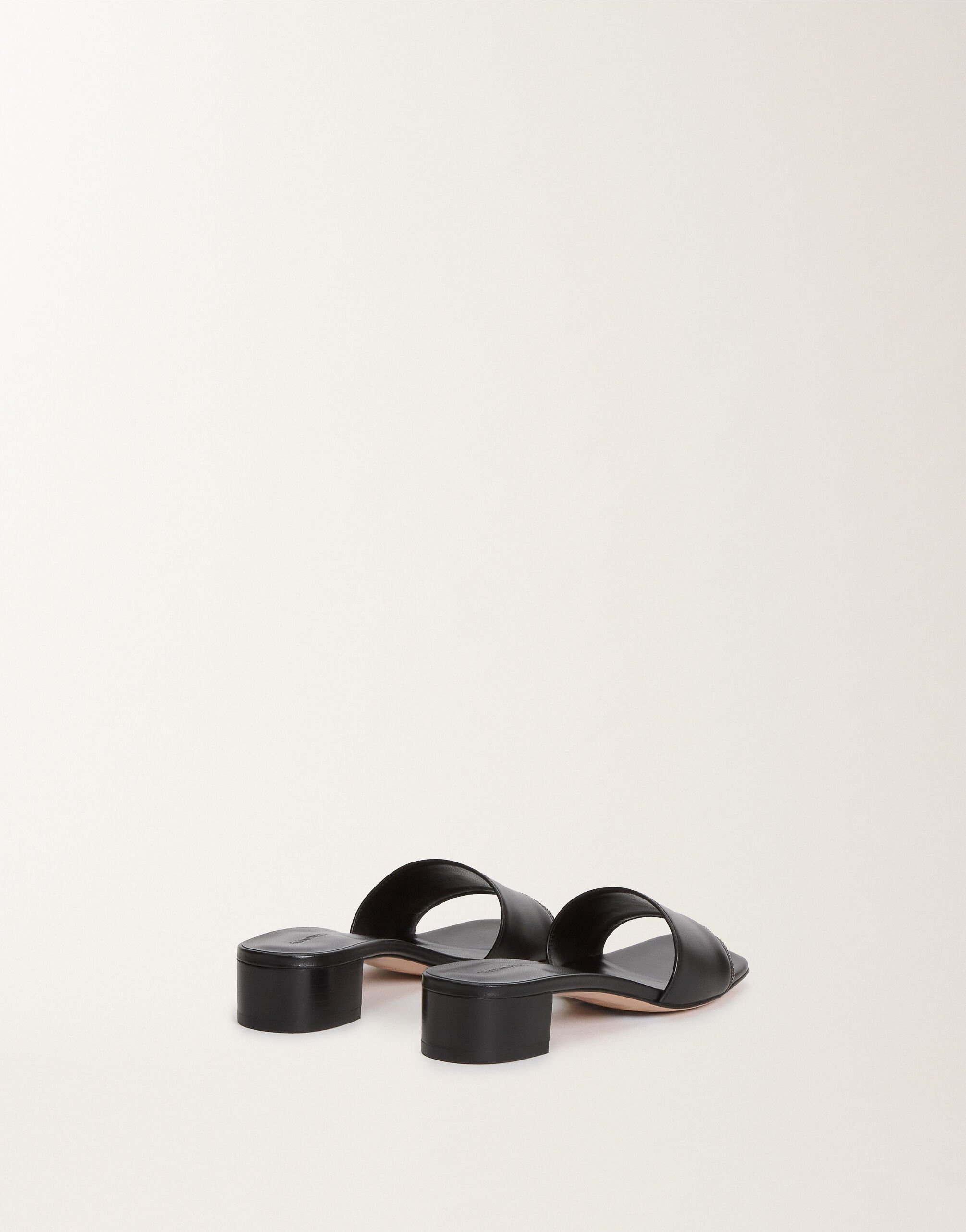 Fabiana Filippi Calfskin sandals with heel, black BLACK ASD275A872L4120000