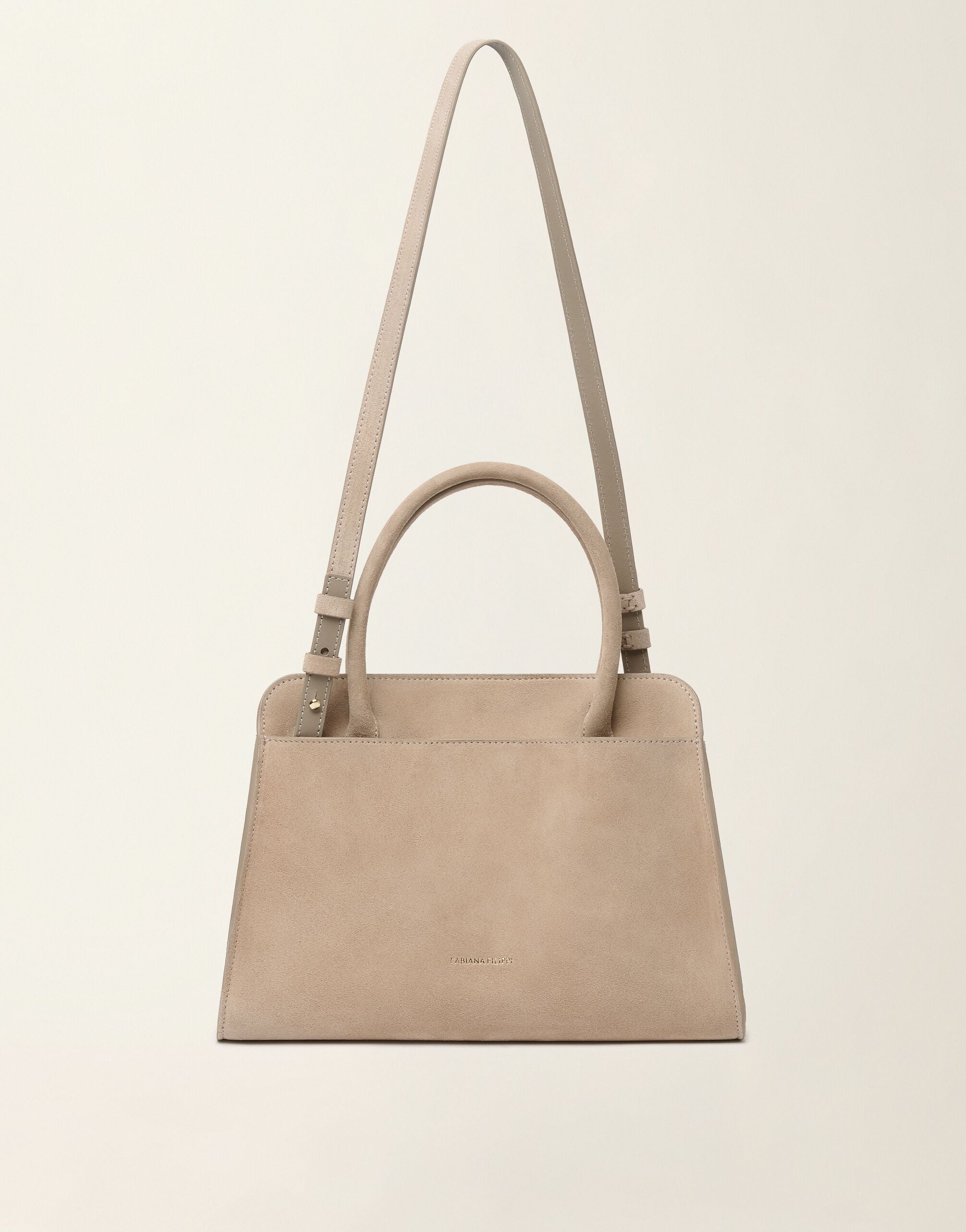 Handbag media Josephine in camoscio, moka meringa Fabiana Filippi Handbag media Josephine in camoscio, moka meringa Moka meringa BGD216A852M5000000