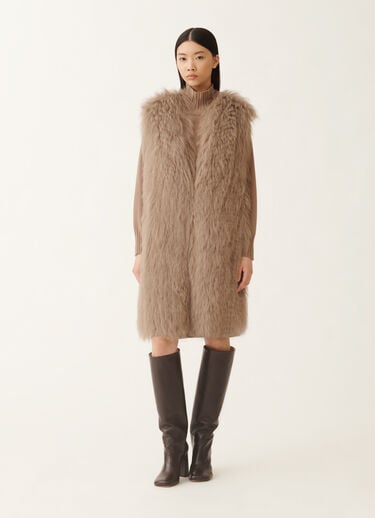 Fabiana Filippi Shearling Langhaarweste, bark Braun PLD225F709L6440000
