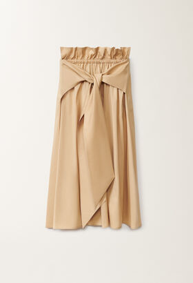 Fabiana Filippi Technical poplin skirt, sand BLUE GND275F848L3540000