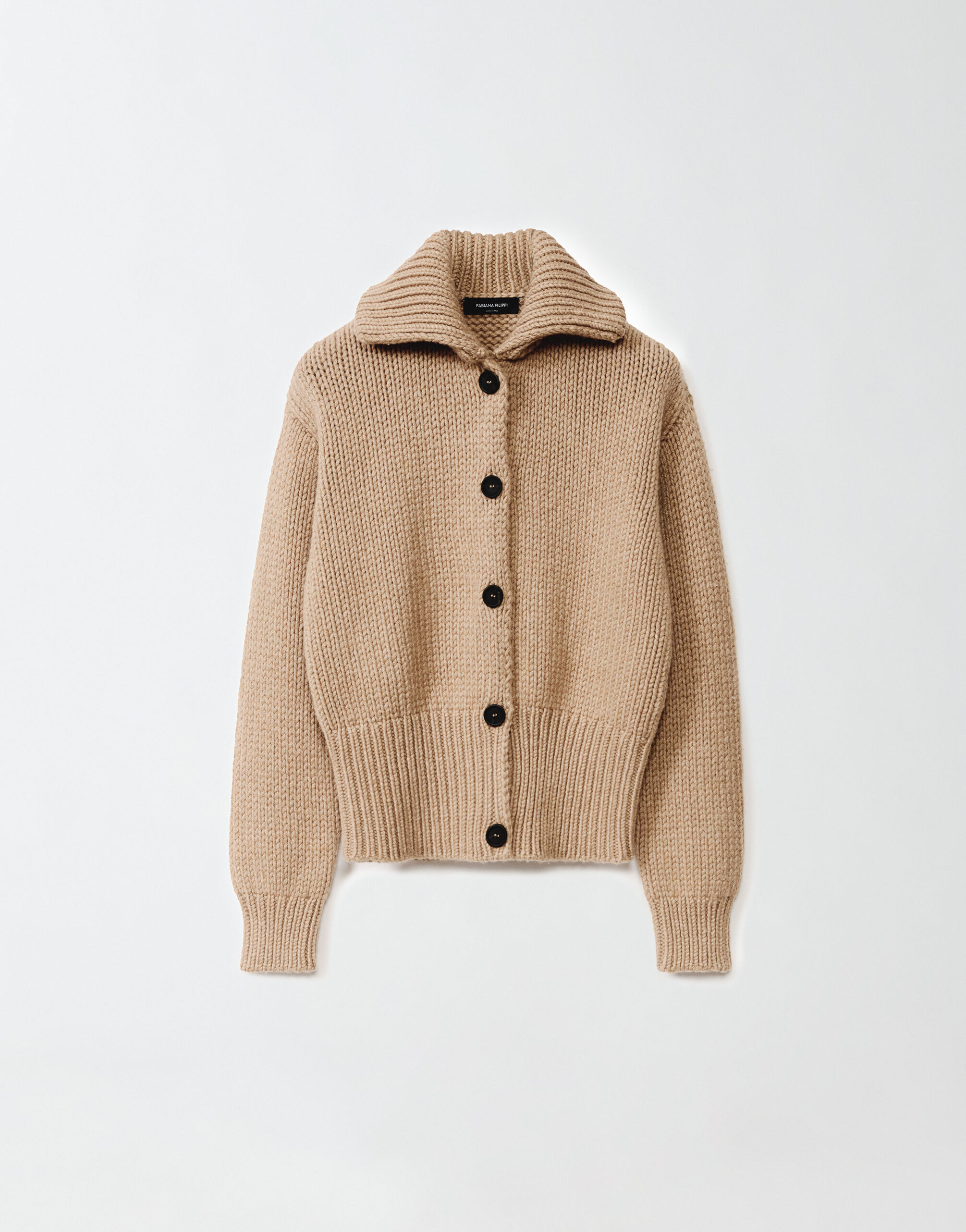 Platinum bomber cardigan, camel for Women | Fabiana Filippi®