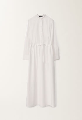 Fabiana Filippi Striped poplin shirt dress, optical white and aloe AQUAGREEN ABD275F625L2330000