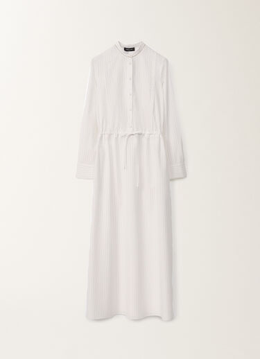 Fabiana Filippi Striped poplin shirt dress, optical white and aloe WHITE ABD265F206L2340000