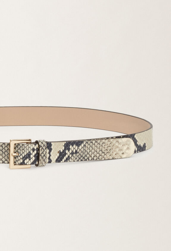 Fabiana Filippi Python-print calfskin leather belt, putty WHITE AAD265A973L2520000