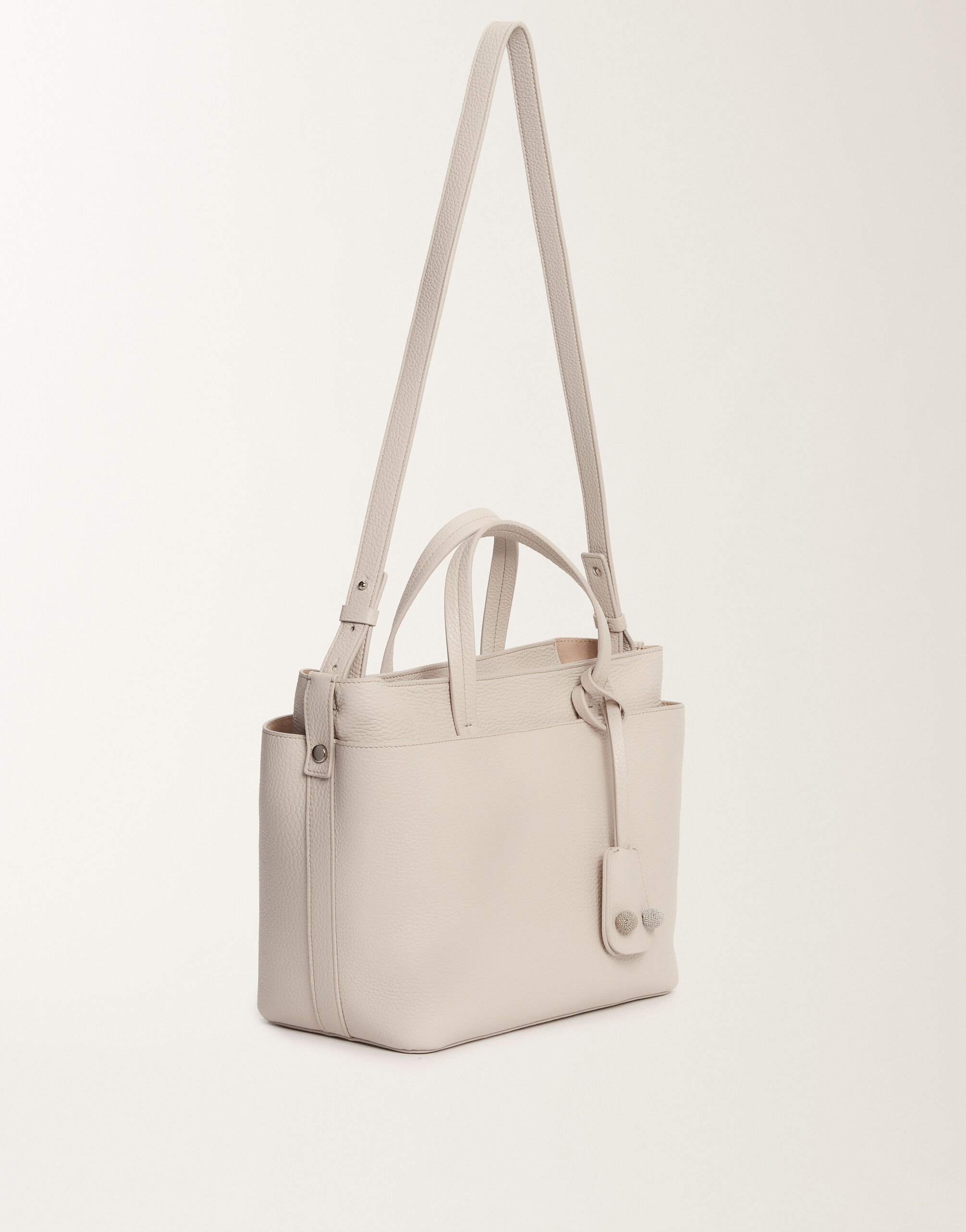 Fabiana Filippi Large grained leather handbag, marble GREY BGD215A850L8040000