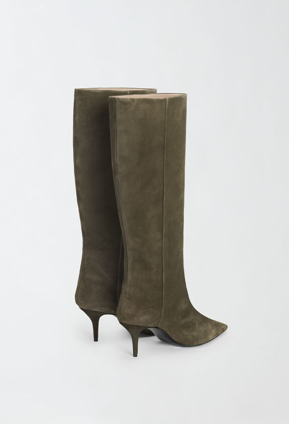 Fabiana Filippi Spitze Stiefel aus Wildleder, Olivgrün GRÜN ASD214A894I9910000