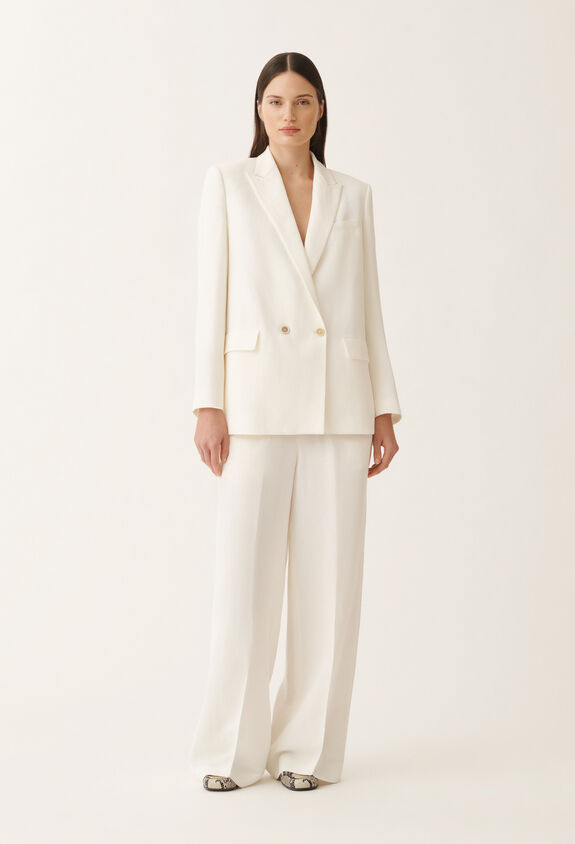 Fabiana Filippi Linen and viscose double-breasted jacket, white WHITE GCD275F412L3100000