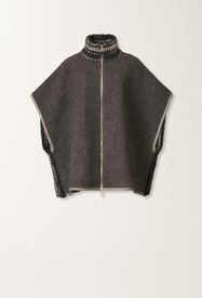 Fabiana Filippi Cape in soft double chevron, grey Grey CTD225F726L7020000