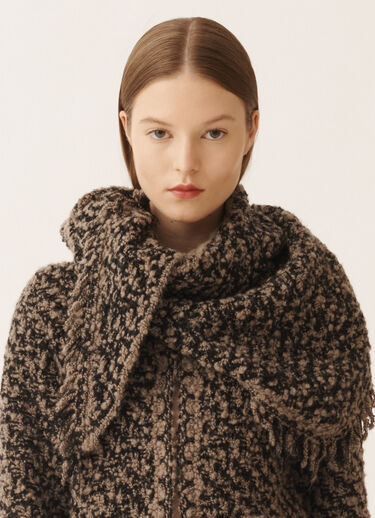 Fabiana Filippi Tweed and sequin foulard, mud and black Brown SAD225A949L6290000