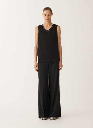 Fabiana Filippi Stretch sablé vest top, black BLACK TPD265F773L2350000