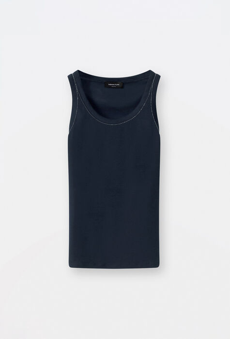 Fabiana Filippi Jersey vest top, midnight blue TPD274F221H4560000