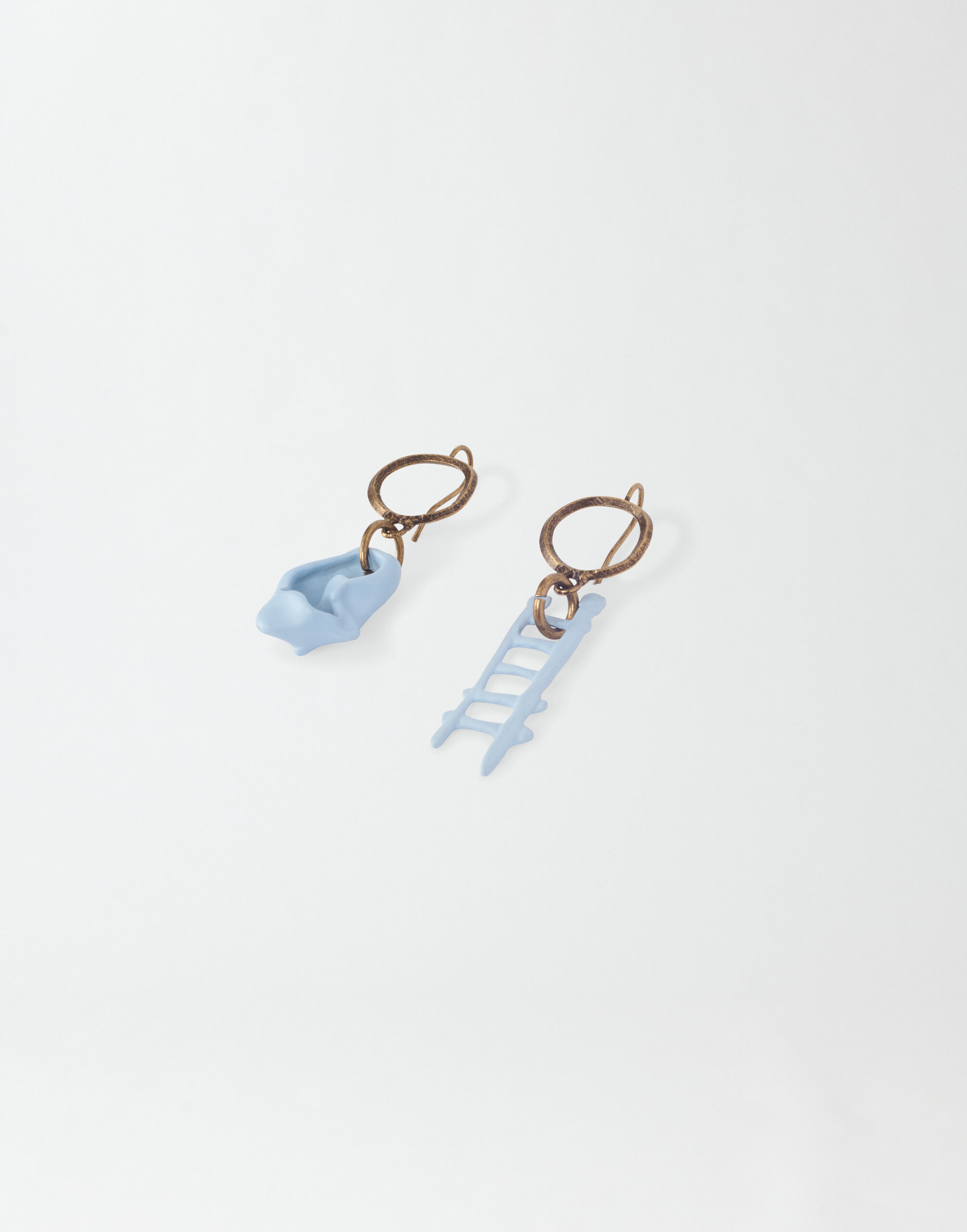 Fabiana Filippi BRASS PENDANT EARRINGS LIGHT BLUE BXD274A965H1590000