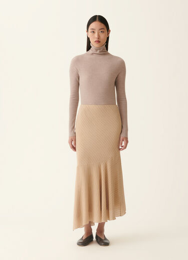 Printed crêpe de chine pencil skirt, maple Fabiana Filippi Printed crêpe de chine pencil skirt, maple Maple GND226F784M3870000