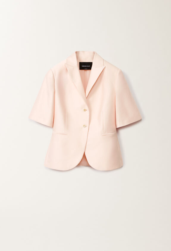 Fabiana Filippi Veste à manches courtes en coton et soie mikado, candy CANDY GCD275F677D7870000