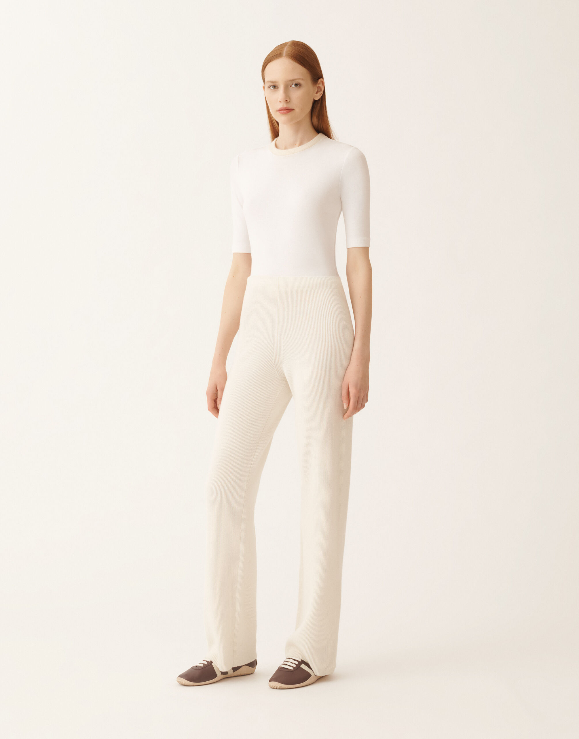 Fabiana Filippi Trousers in Platinum, raffia White PAD225F335N1280000