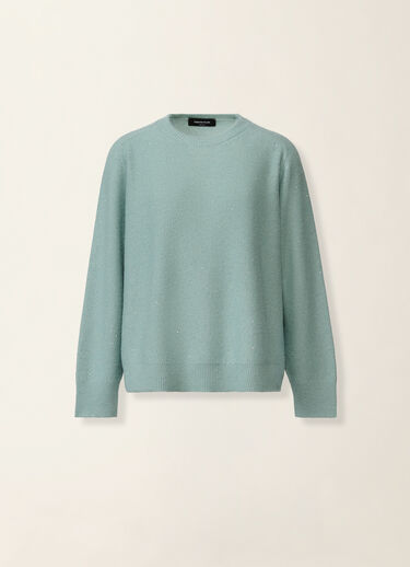 Fabiana Filippi Pull en laine et soie avec paillettes, vert Vert MAD216F097D2960000