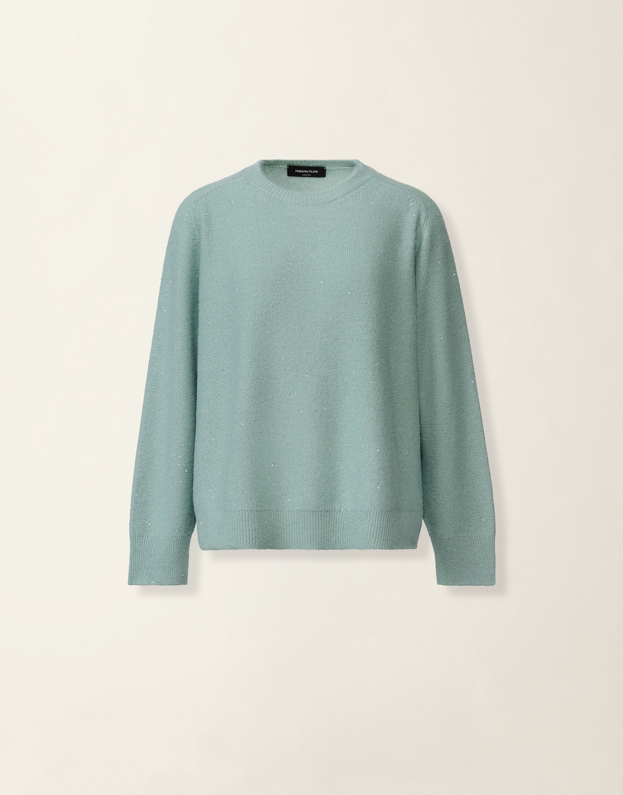 Fabiana Filippi Pull en laine et soie avec paillettes, vert Vert MAD216F097D2960000