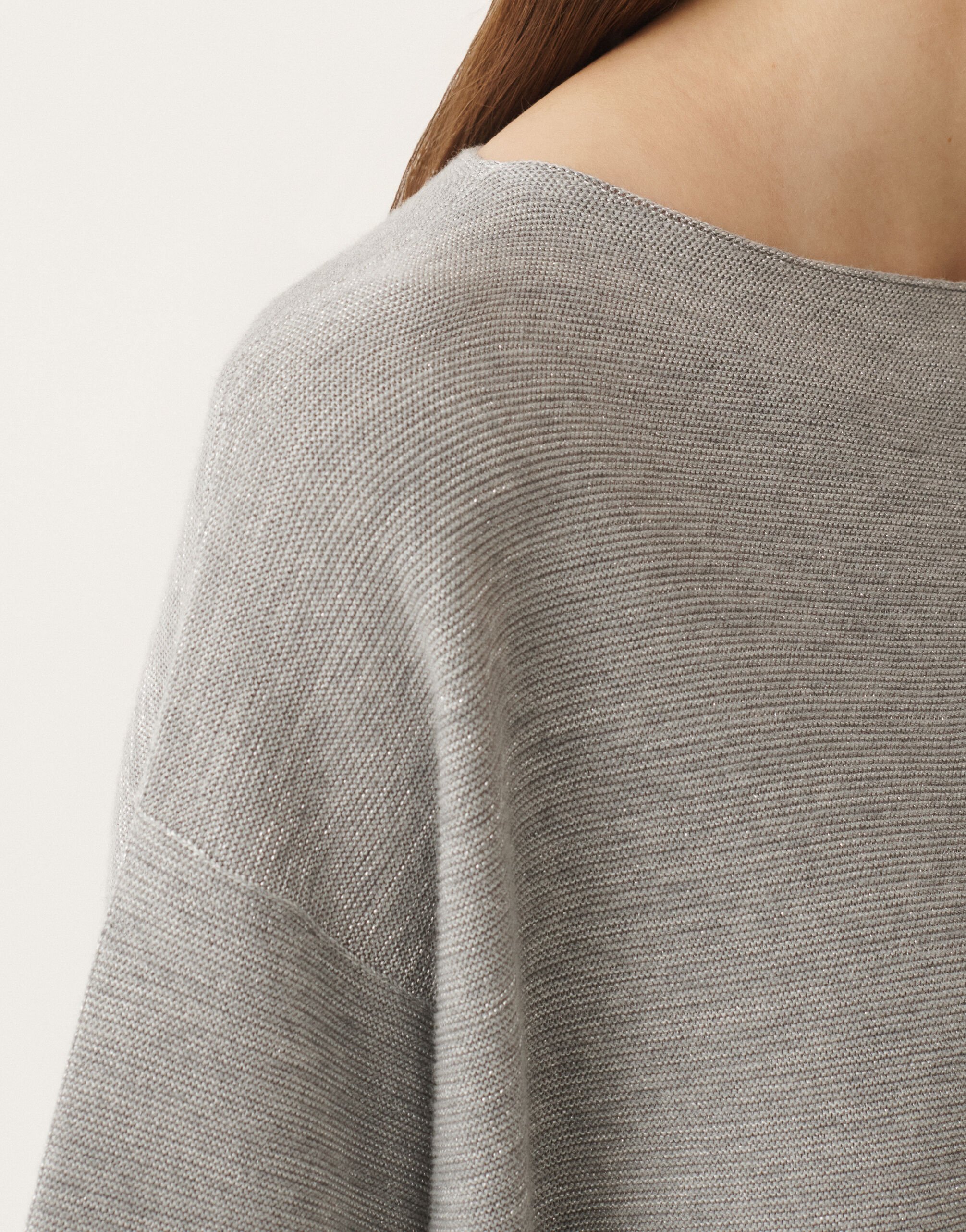 Fabiana Filippi Cotton and lurex sweater, rock grey GREY MAD265F097L2330000