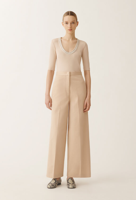 Fabiana Filippi Pantalone in gabardina di cotone, sabbia SABBIA PAD275F772L1910000