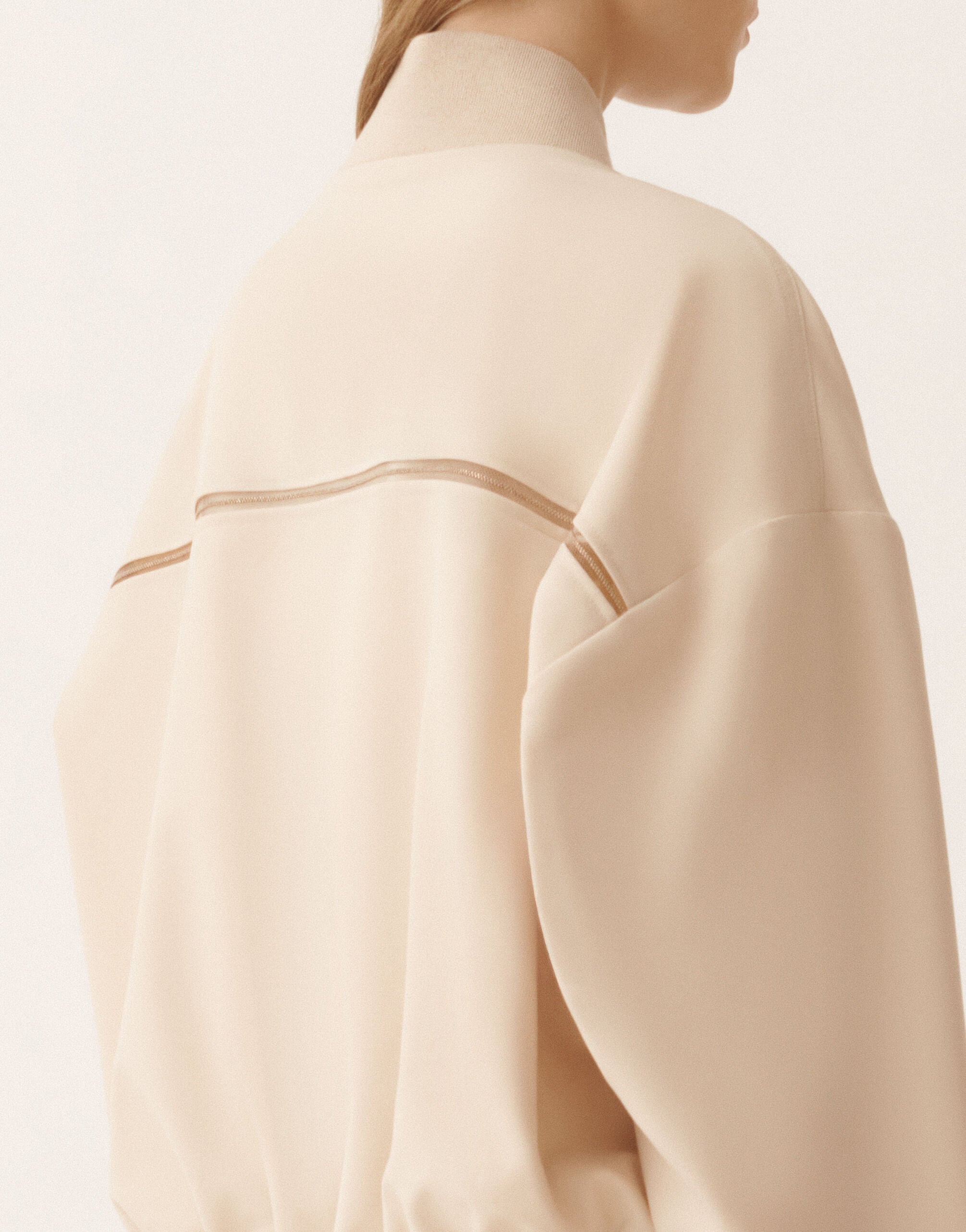 Techno tailoring bomber jacket, nude for Women | Fabiana Filippi®