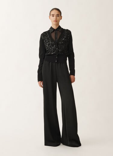 Fabiana Filippi Wool and cotton cardigan, black BLACK MAD265F038L1630000
