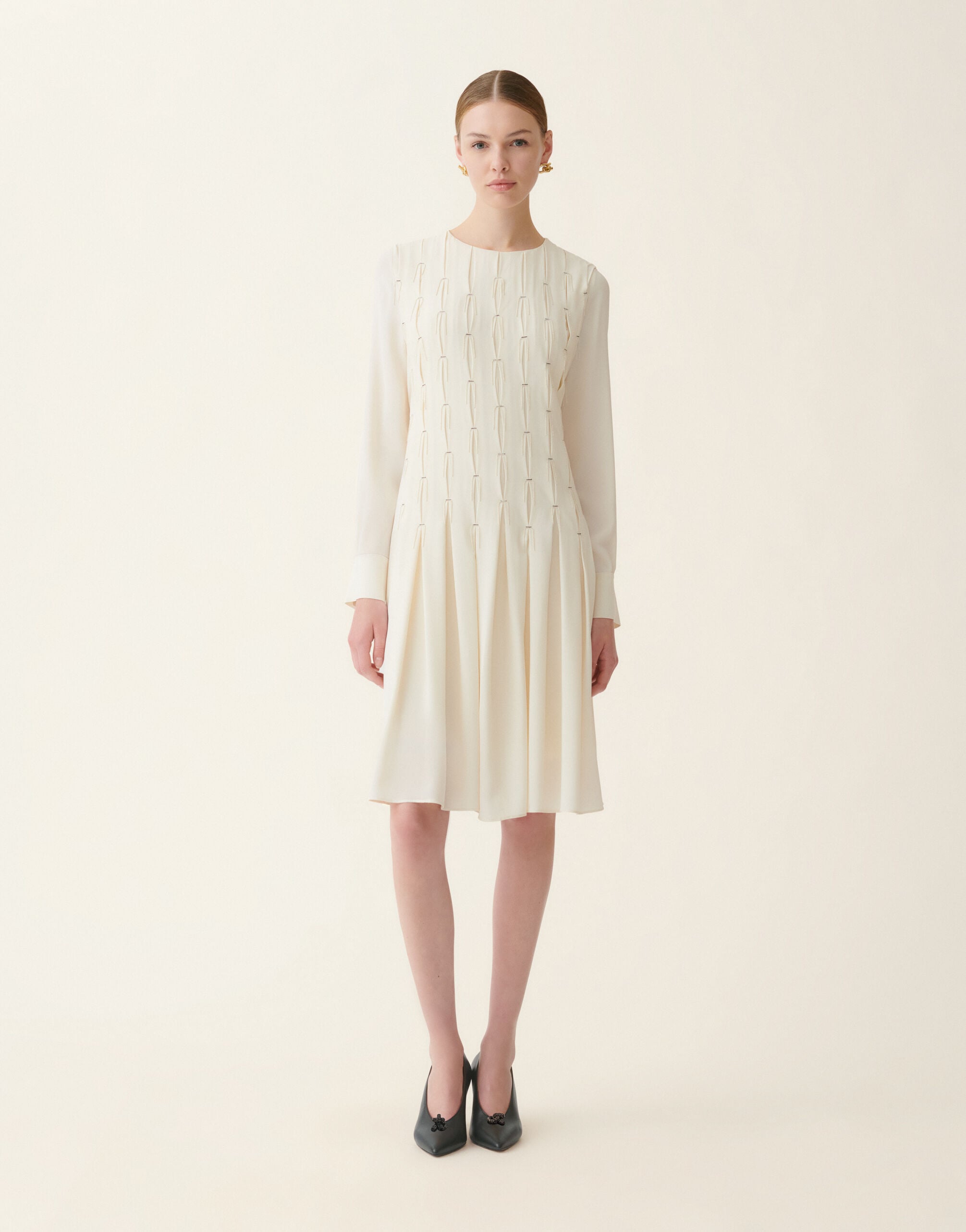 レディースCrêpe de Chine dress, butter Fabiana Filippi | Fabiana