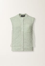 Fabiana Filippi Cropped vest in mouliné yarn, Ghirri green Ghirri Green MAD266F112L7450000