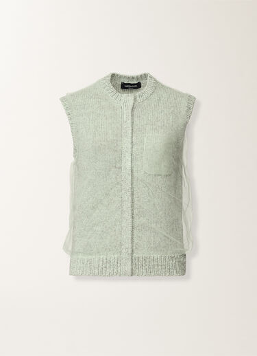 Fabiana Filippi Cropped vest in mouliné yarn, Ghirri green Ghirri Green MAD266F112L7450000