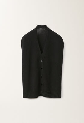 Fabiana Filippi CASHMERE OVERSIZED KNIT VEST BLACK MAD265F038L1610000