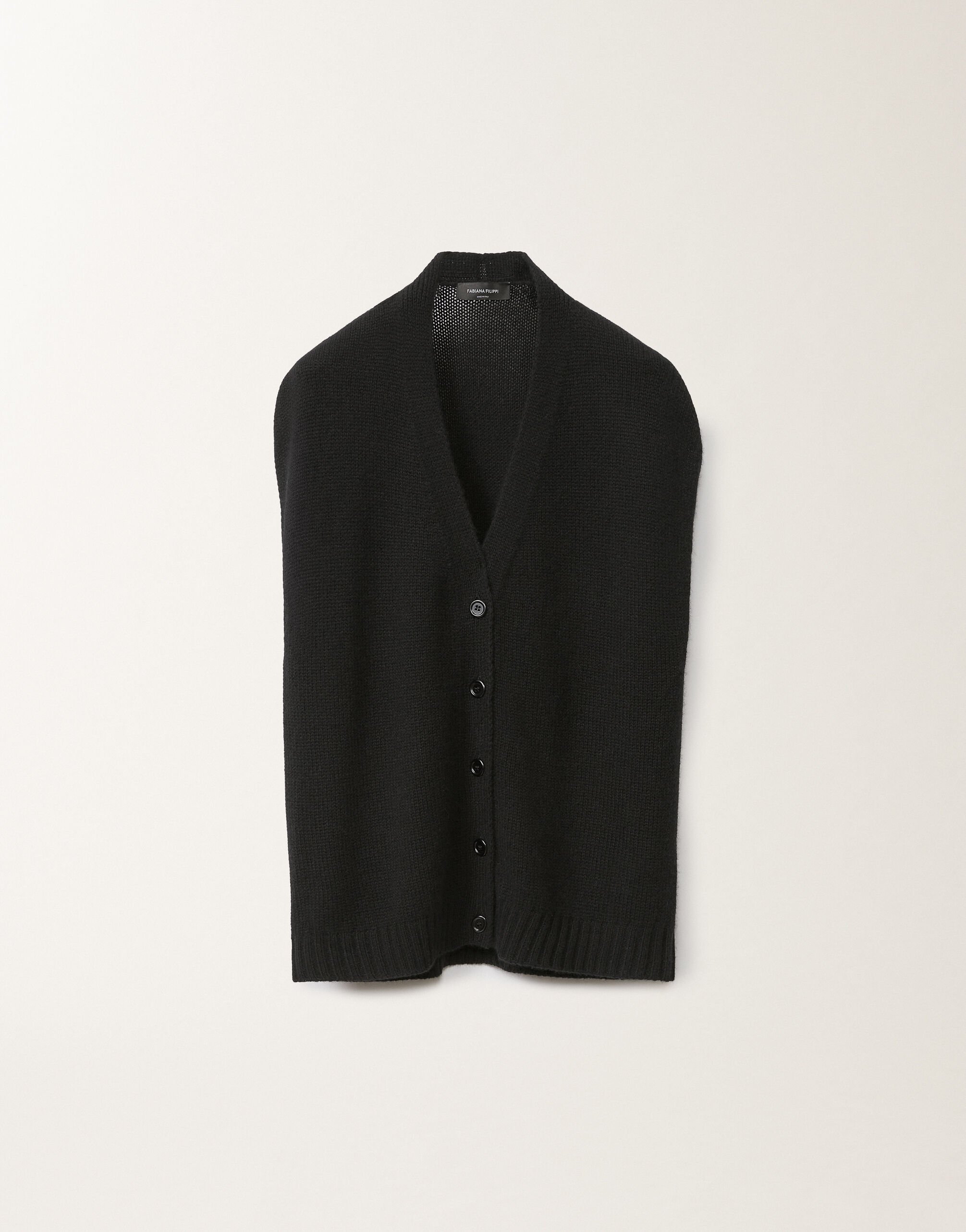 Fabiana Filippi Gilet en gaze de cachemire, noir NOIR MAD265F039N9000000