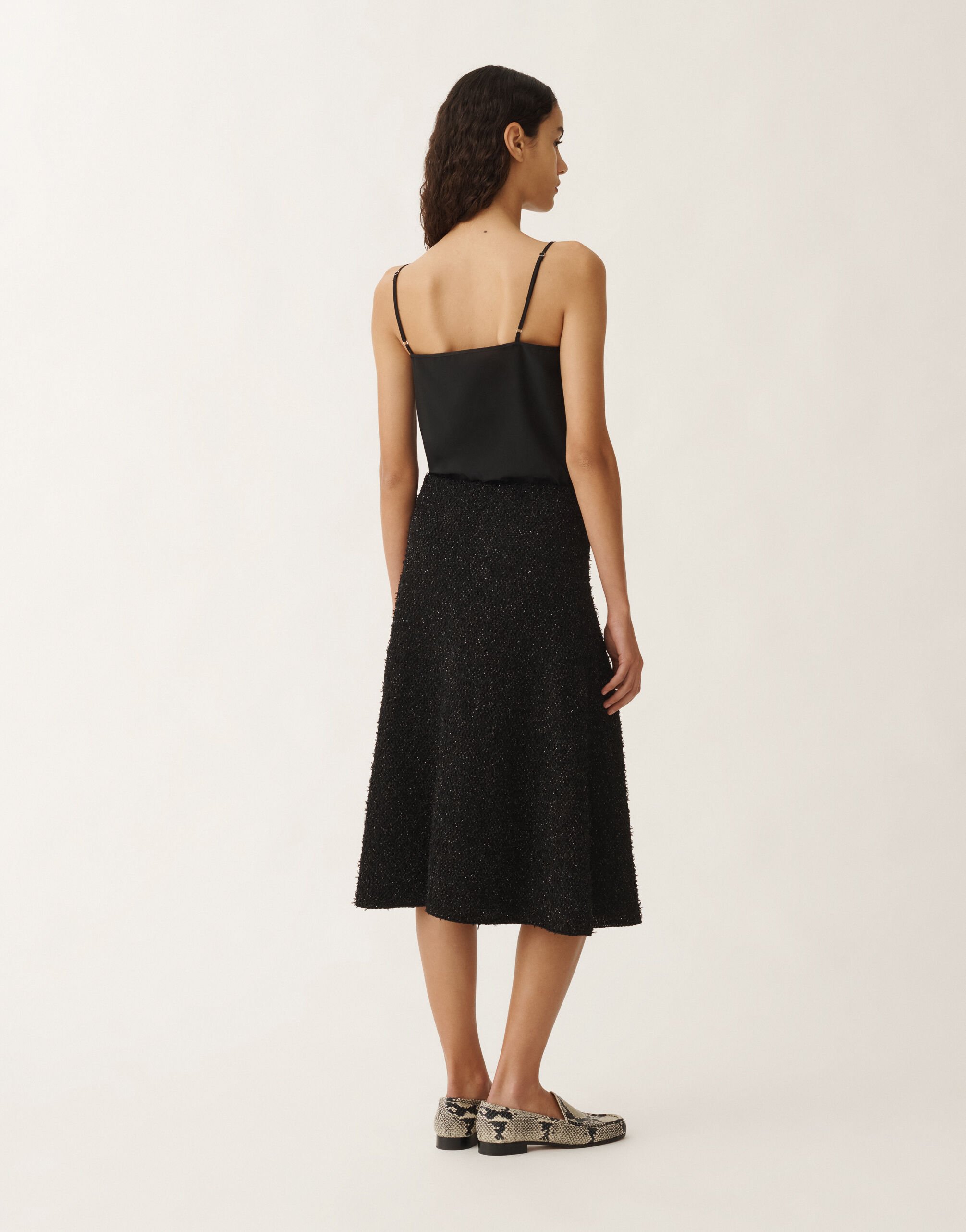 Fabiana Filippi Tweed-effect mini skirt, black BLACK GND265F395L167M531