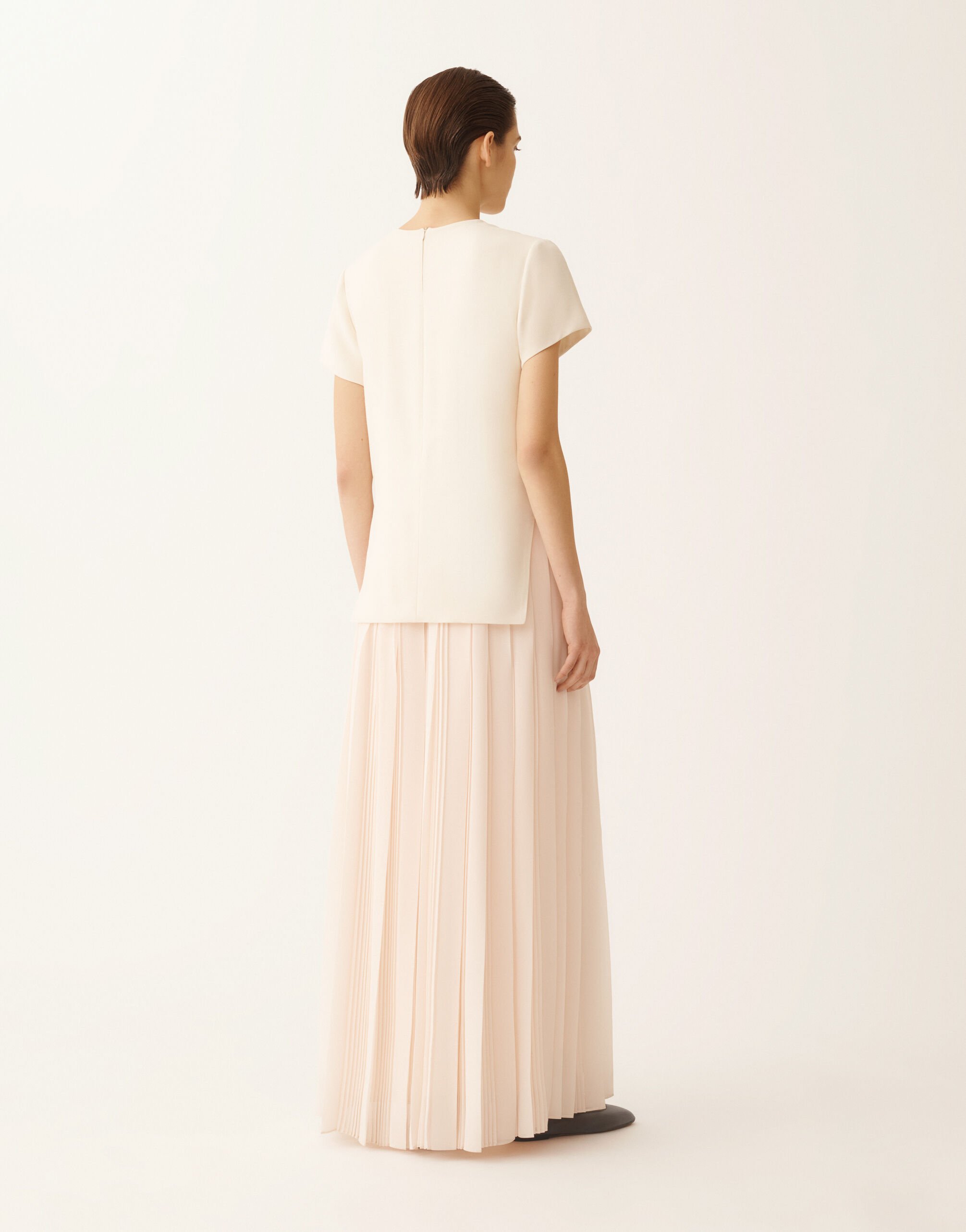 Fabiana Filippi Long dress with georgette skirt, butter BUTTER ABD276F643M1130000