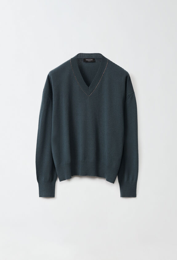 Fabiana Filippi Cashmere sweater, petroleum GREEN MAD224F015SK160000