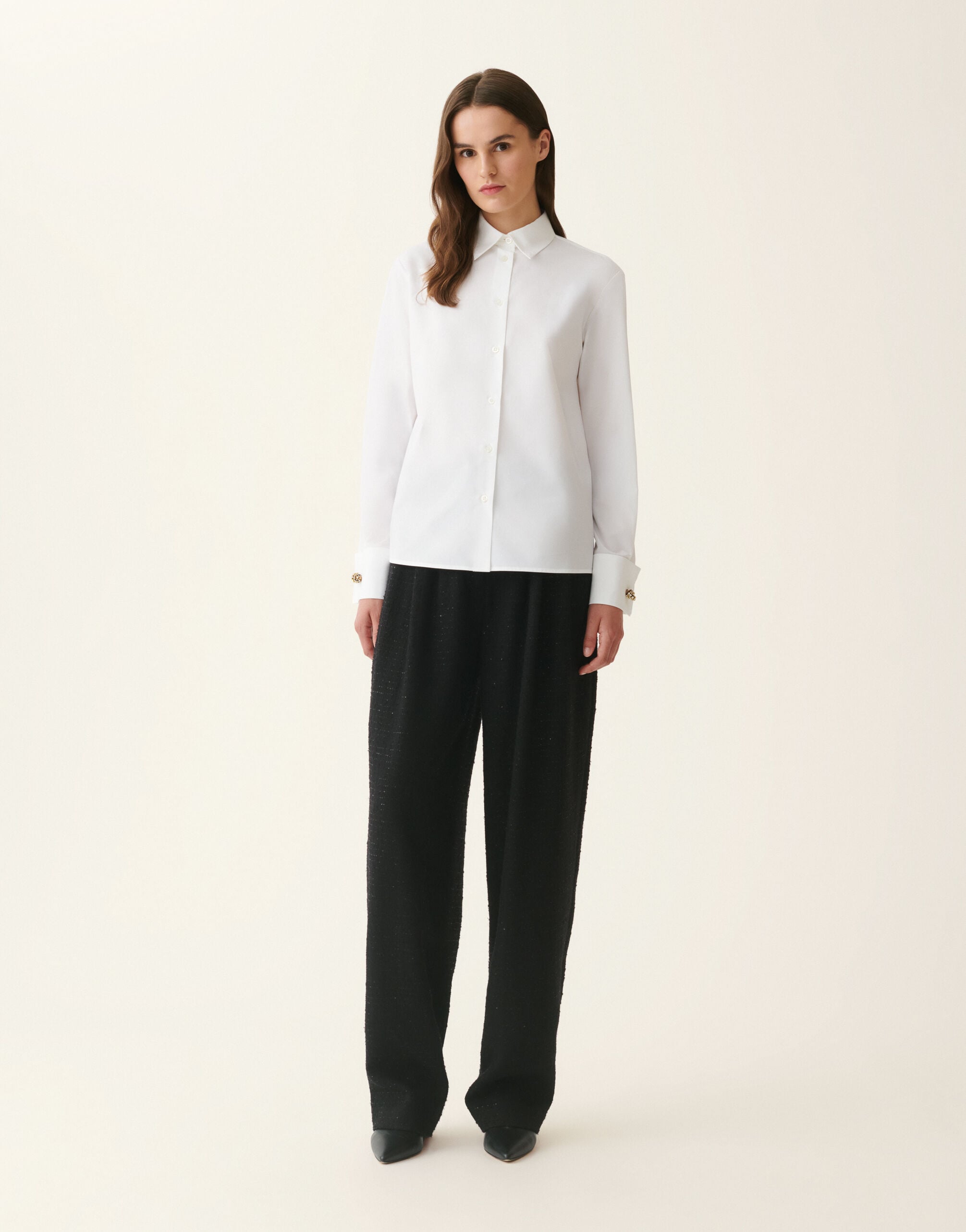 Fabiana Filippi Straight-cut poplin shirt, optic white Optic white CAD226F696M6640000