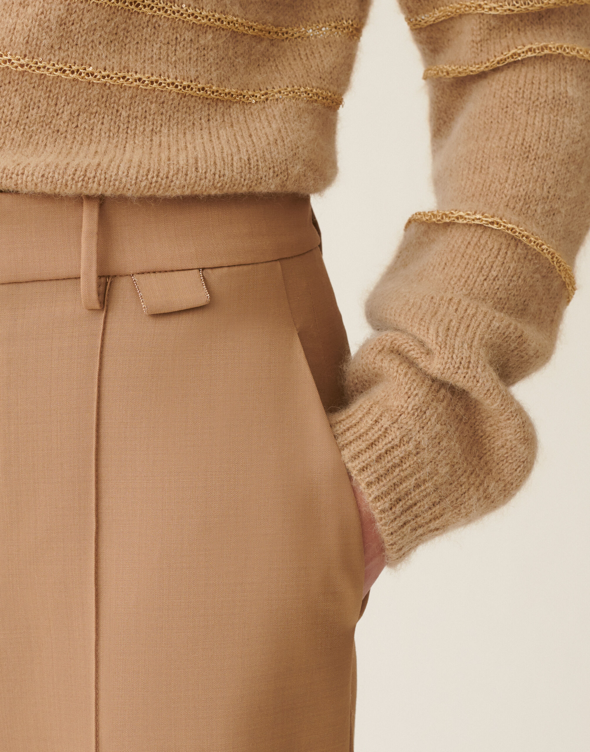 Cool wool trousers, rattan Fabiana Filippi Cool wool trousers, rattan Rattan PAD226F717M3860000
