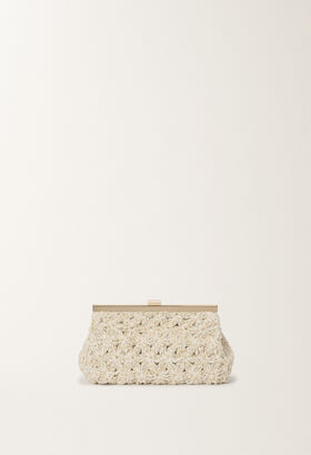 Fabiana Filippi Macramé clutch, putty BLACK BGD265A849L2560000