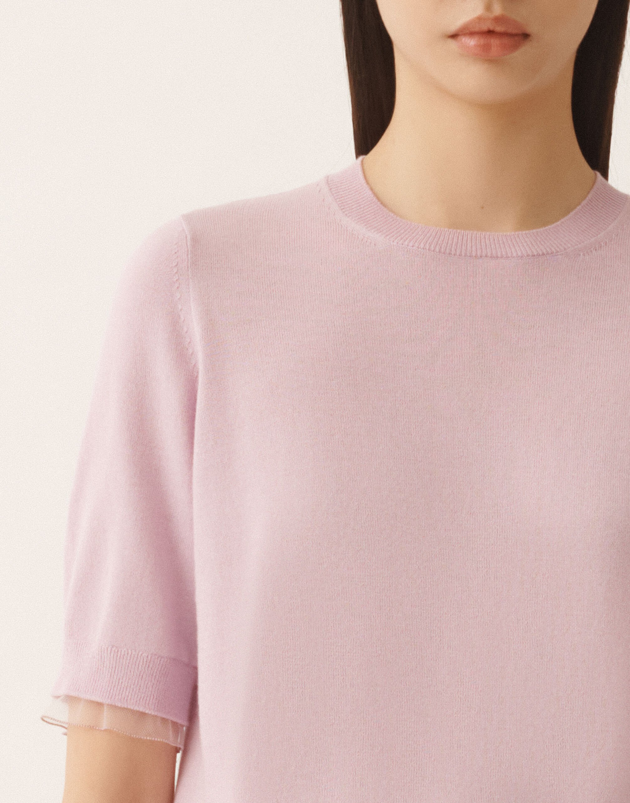 Fabiana Filippi Pullover aus Wolle und Baumwolle, rosa-lila Fliederrosa MAD266F042L9300000