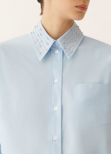 Long sky blue poplin shirt Fabiana Filippi Long sky blue poplin shirt SKY BLUE CAD276F416M1600000