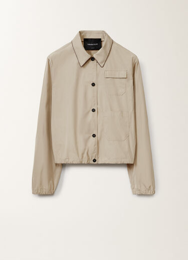 Fabiana Filippi Micro faille bomber jacket, clay CLAY CTD275F708L3370000