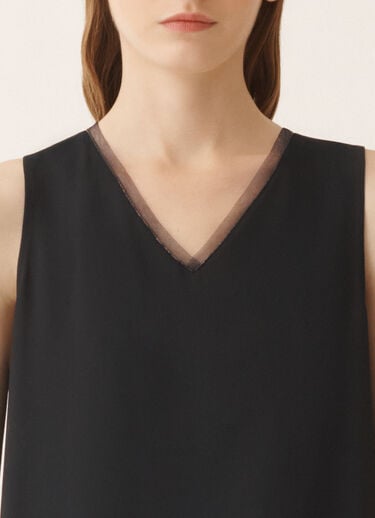 Fabiana Filippi Crepe de chine tank top, midnight blue Blue TPD266F295L7750000