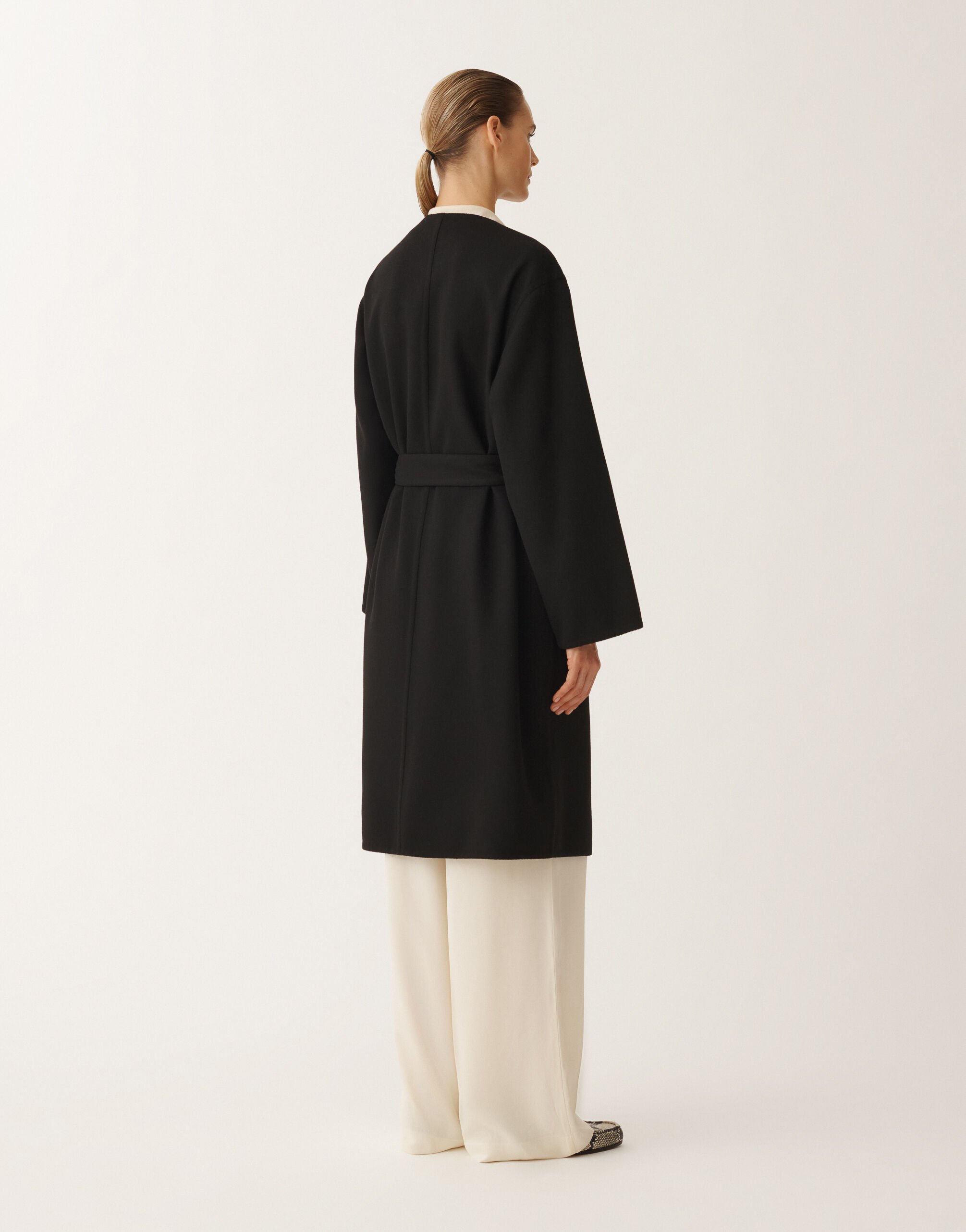 Fabiana Filippi Double wool coat, black BLACK CTD265F243D8040000