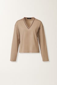 Fabiana Filippi Jersey top, bark Brown JED225F862L6960000
