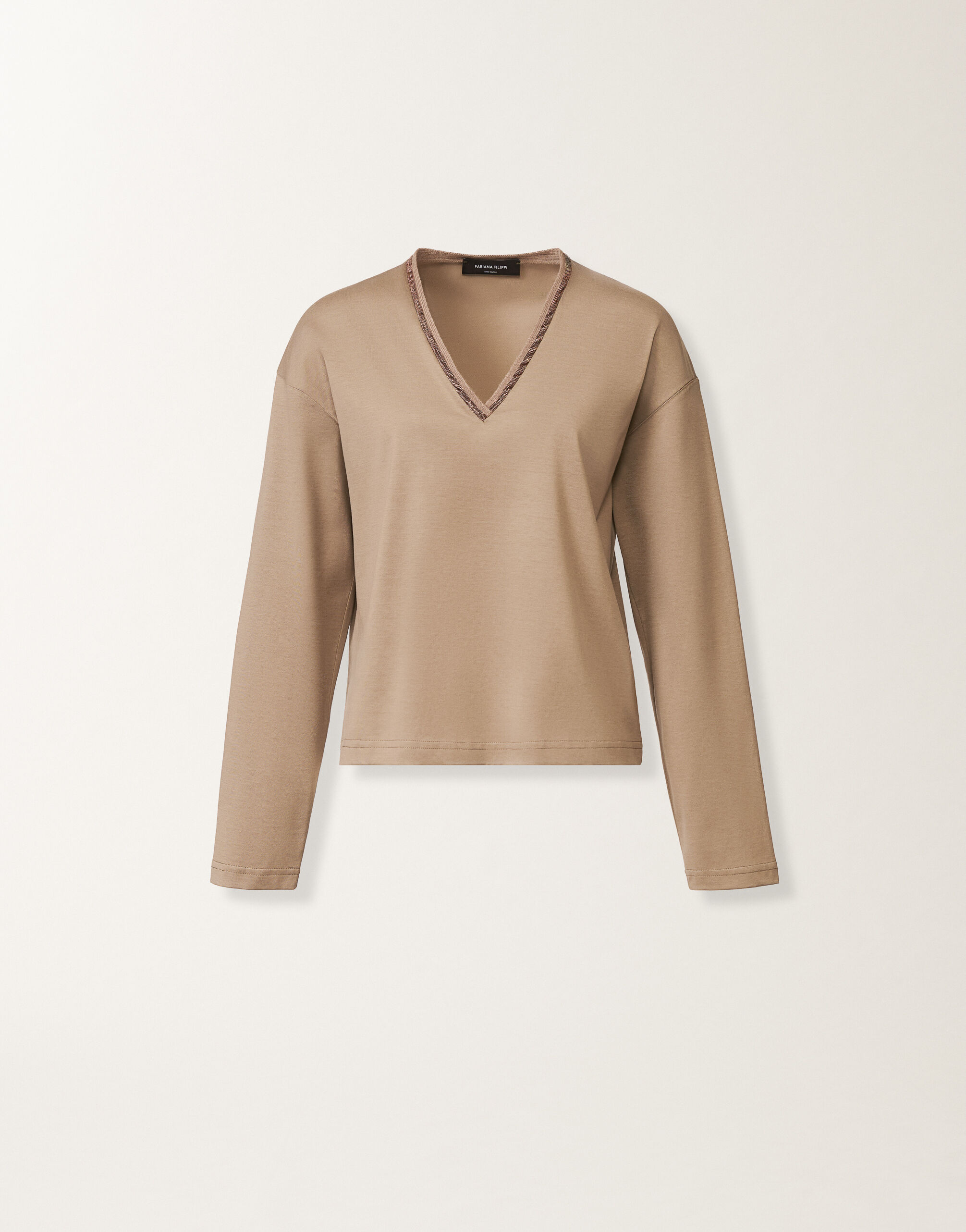 Fabiana Filippi Jersey top, bark Brown JED225F862L6960000